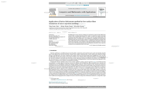 Application of lattice Boltzmann method in free surface flow simulation of micro injection molding